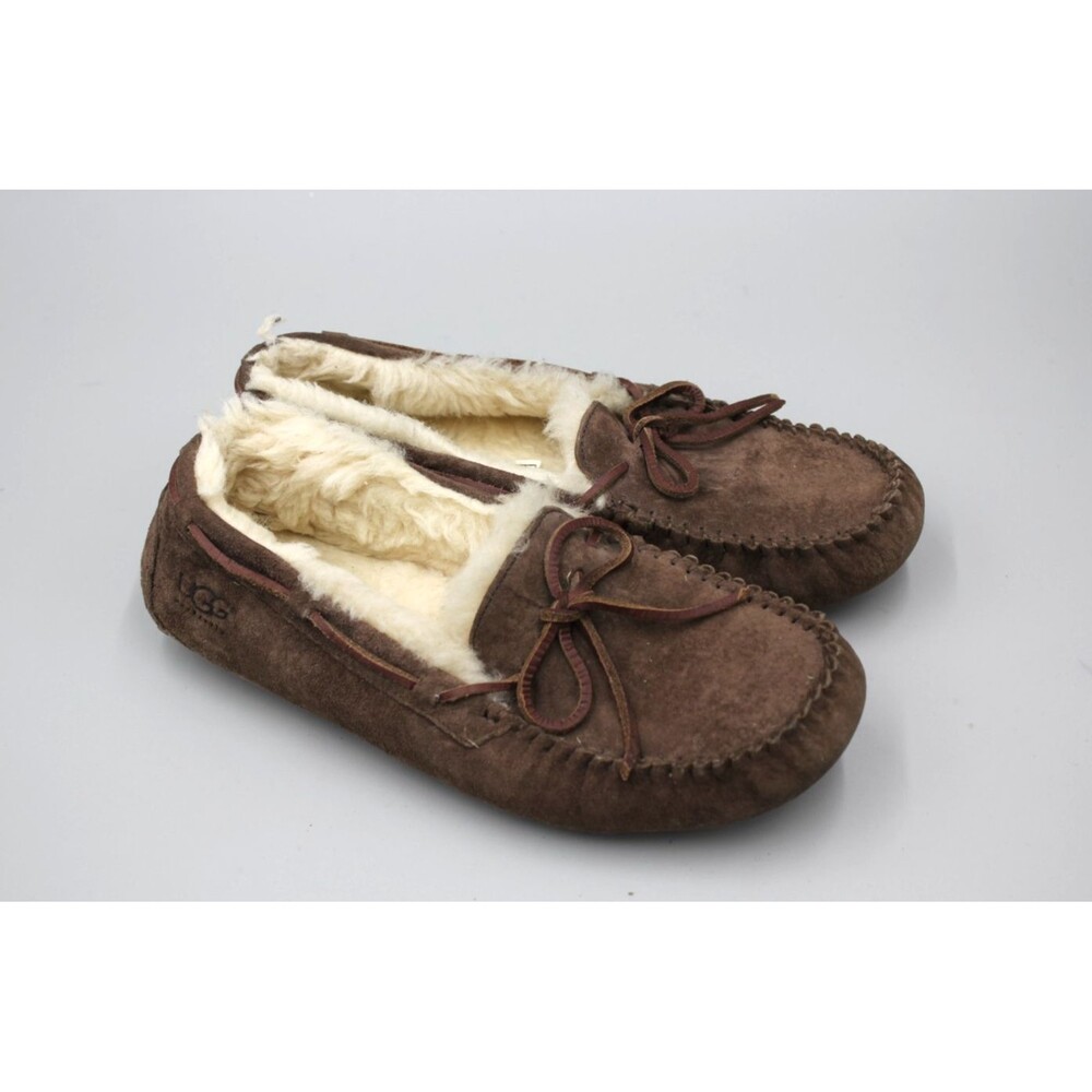 UGG Womens Dakota Slipper Suede Leather Moccasins 5612 Espresso Brown Size 8